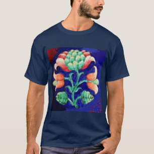 STYLIZED FLOWER/ RED PINK GREEN BLUE FLORAL T-Shirt