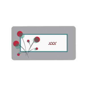stylized flowers label