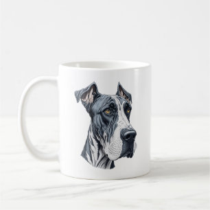 Stylized Great Dane Head Coffee Mug