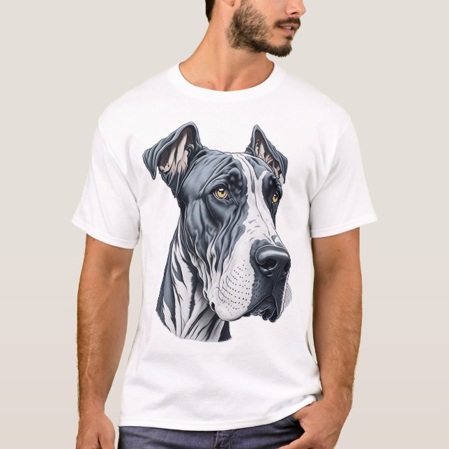Stylized Great Dane Head T-Shirt (Front)