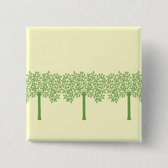 Stylized Green Tree 15 Cm Square Badge (Front)
