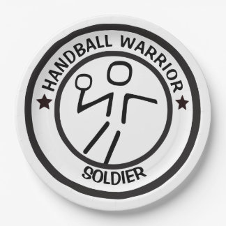 STYLIZED HANDBALL PLAYER PAPER PLATE