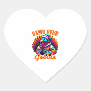 Stylized Hoodie Turkey Gamer with Distressed Orang Heart Sticker