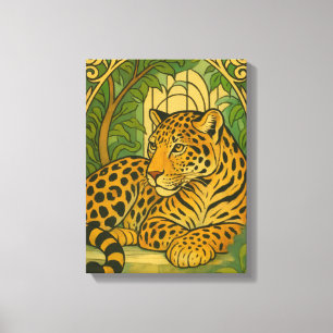 Stylized Jungle Elegance Canvas Print