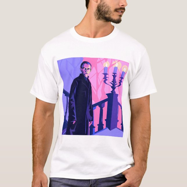 Stylized Portrait of a Stern Man T-Shirt (Front)
