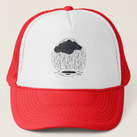 Stylized Rain Cloud with Falling Rain and Puddle