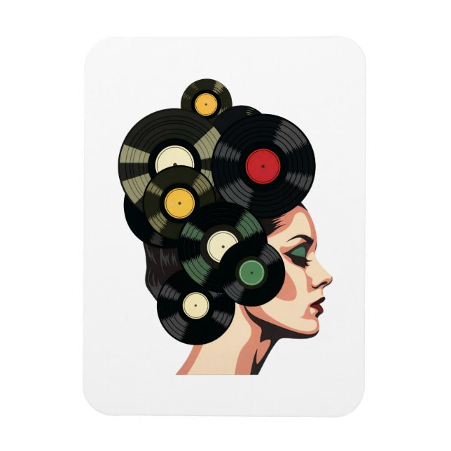 Stylized Retro Vinyl Record Poster Art Magnet (Vertical)