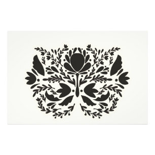 Stylized Scandinavian floral folk art pattern Photo Print