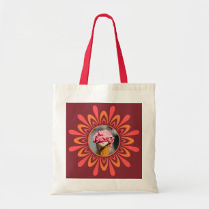 Stylized Sun with YOUR PHOTO tote bags