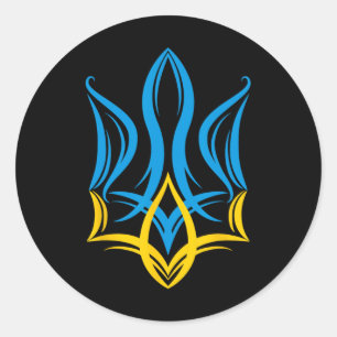 Stylized Ukrainian Coat Of Arms Classic Round Sticker