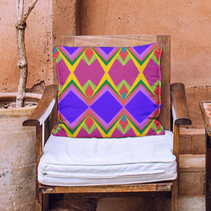 Styllish pink purple &yellow aesthetic colour-bloc cushion