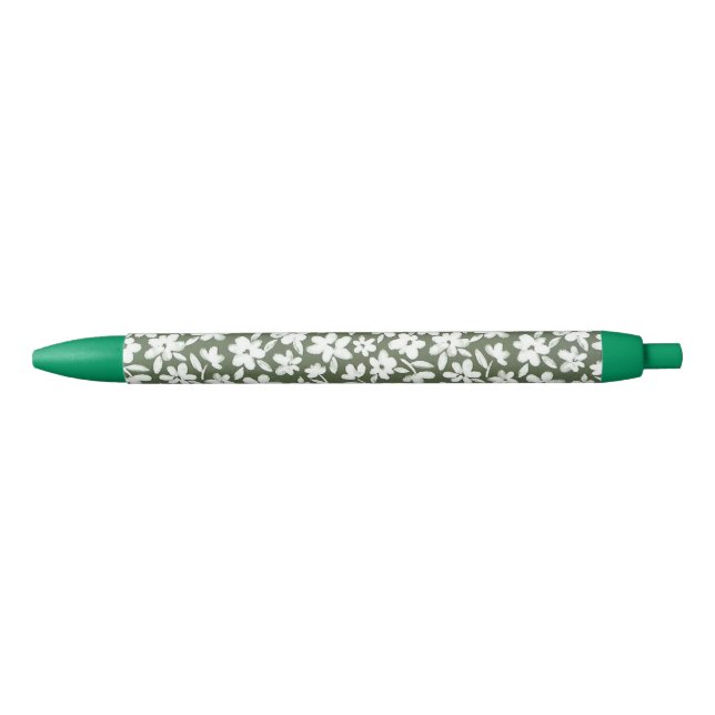 Stylo mon jardin vert olive black ink pen (Front)
