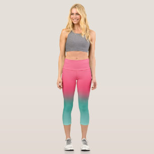 StyPink and Green Ombre  Capri Leggings