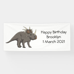 Styracosaurus cartoon illustration banner
