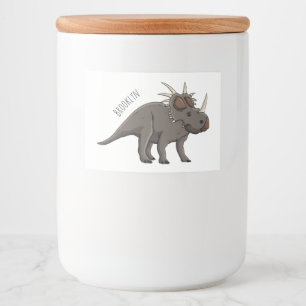 Styracosaurus cartoon illustration food label