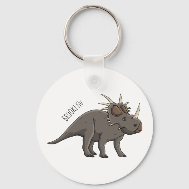 Styracosaurus cartoon illustration  key ring (Front)