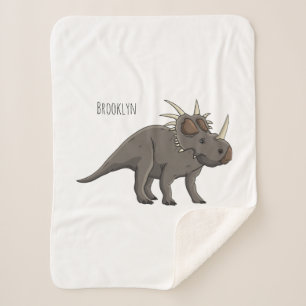 Styracosaurus cartoon illustration sherpa blanket