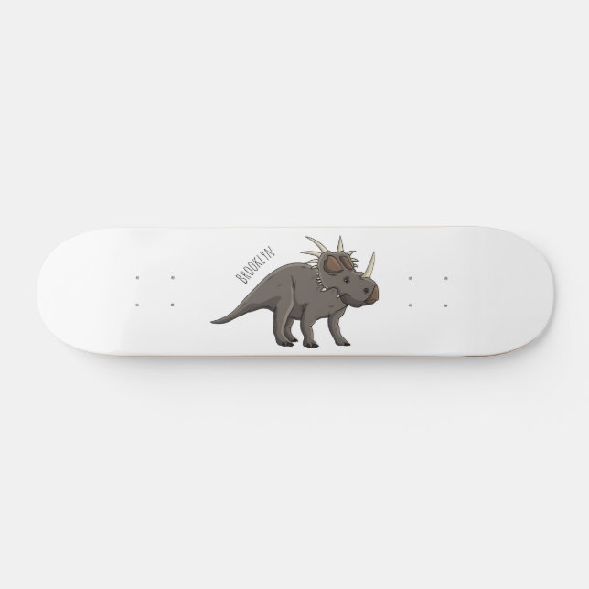 Styracosaurus cartoon illustration  skateboard (Horz)