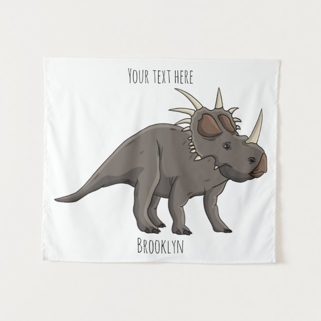 Styracosaurus cartoon illustration  tapestry (Front (Horizontal))