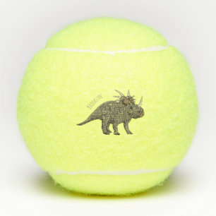 Styracosaurus cartoon illustration tennis balls