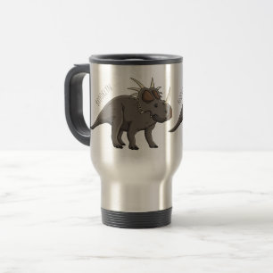 Styracosaurus cartoon illustration travel mug