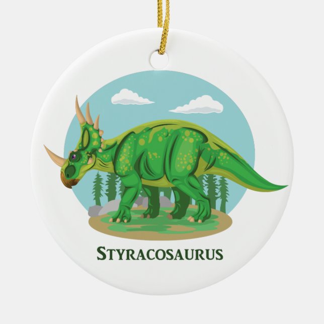 Styracosaurus Ceramic Tree Decoration (Front)