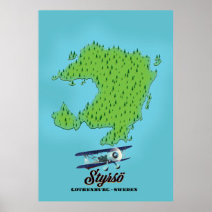 Styrsö gothenburg sweden map poster