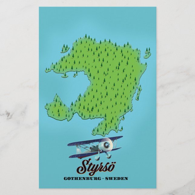 Styrsö gothenburg sweden map stationery (Front)