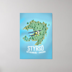 Styrsö, sweden travel poster. canvas print