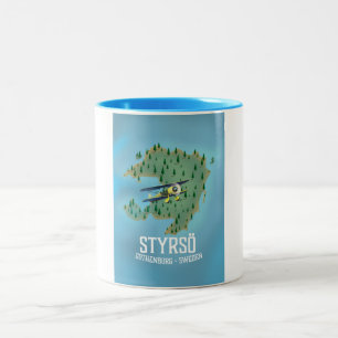 Styrsö, sweden travel poster. Two-Tone coffee mug