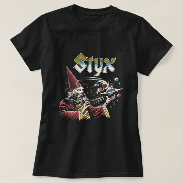 STYX Band Retro 70s Tribute Icons T-Shirt (Design Front)