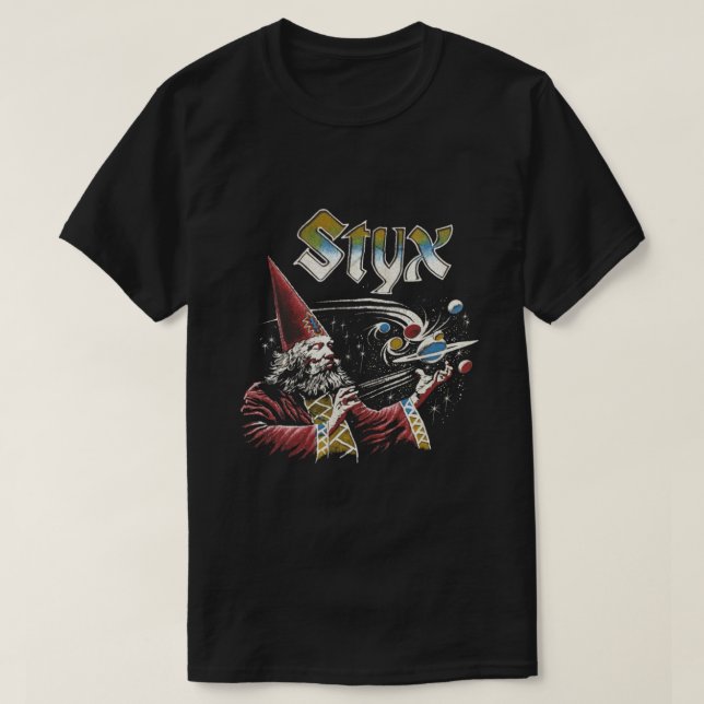STYX Band Retro 70s Tribute Icons T-Shirt (Design Front)