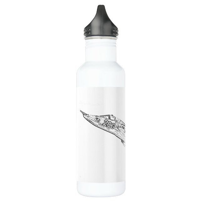 SU 25 Grach Soviet Frogfoot Plane Sketch  710 Ml Water Bottle (Left)