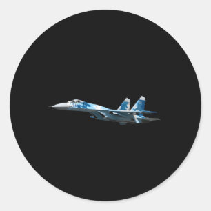 Su-27 Flanker Classic Round Sticker