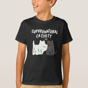 Su-purr-natural Cativity Funny Cat Pun Dark BG T-Shirt