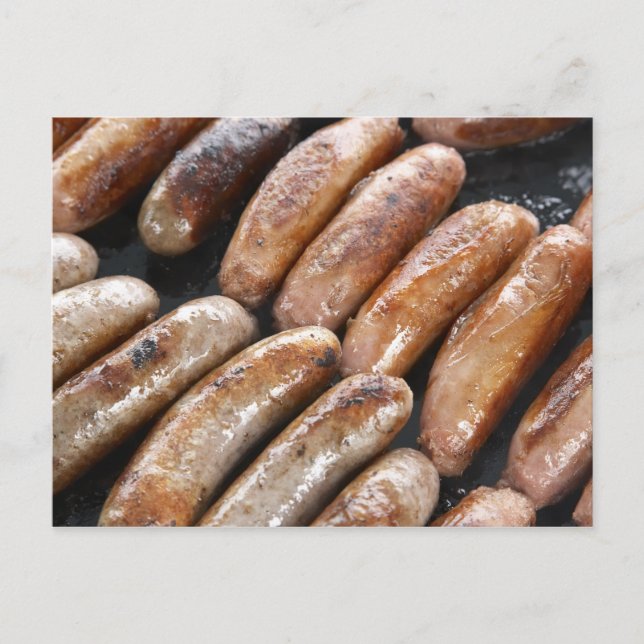 Suasages on Barbeque Postcard (Front)