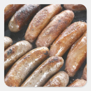 Suasages on Barbeque Square Sticker