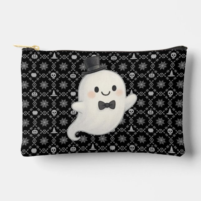 Suave cartoon ghost Halloween  Accessory Pouch (Front)