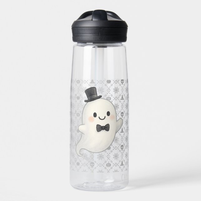 Suave cartoon ghost Halloween  Water Bottle (Front)