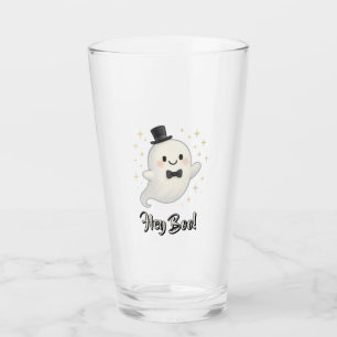 Suave cartoon Hey Boo ghost Halloween Glass