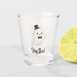 Suave cartoon Hey Boo ghost Halloween Shot Glass