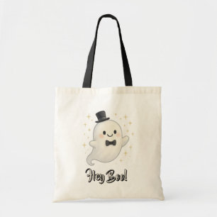 Suave cartoon Hey Boo ghost Halloween  Tote Bag