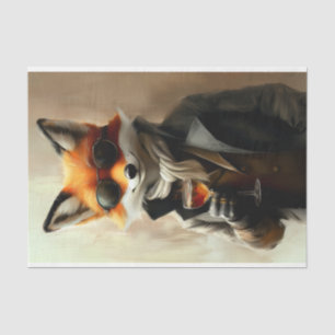 Suave Gentleman Fox, Glasses & Wine DC6L Decoupage Tissue Paper