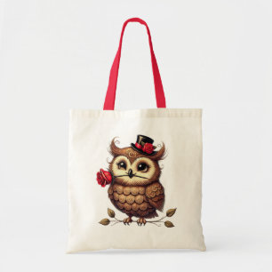 suave Owl Valentine's Day Tote Bag