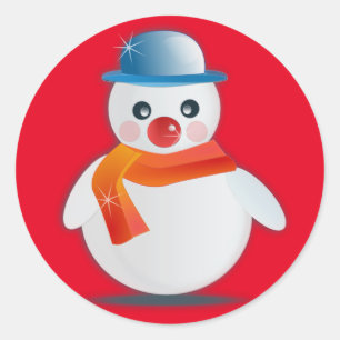 Suave Snowman Classic Round Sticker