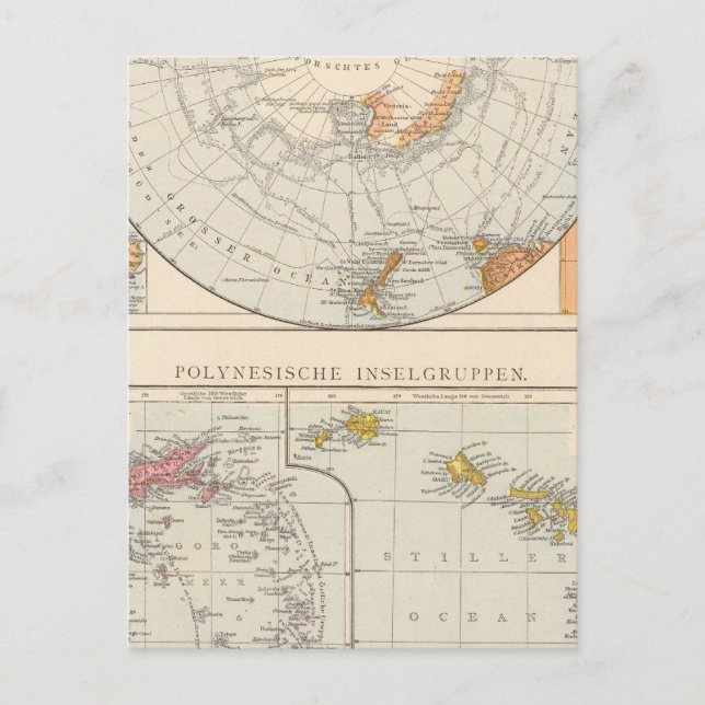 Sub Polar region and Polynesia Postcard (Front)