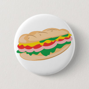 Sub Sandwich 6 Cm Round Badge