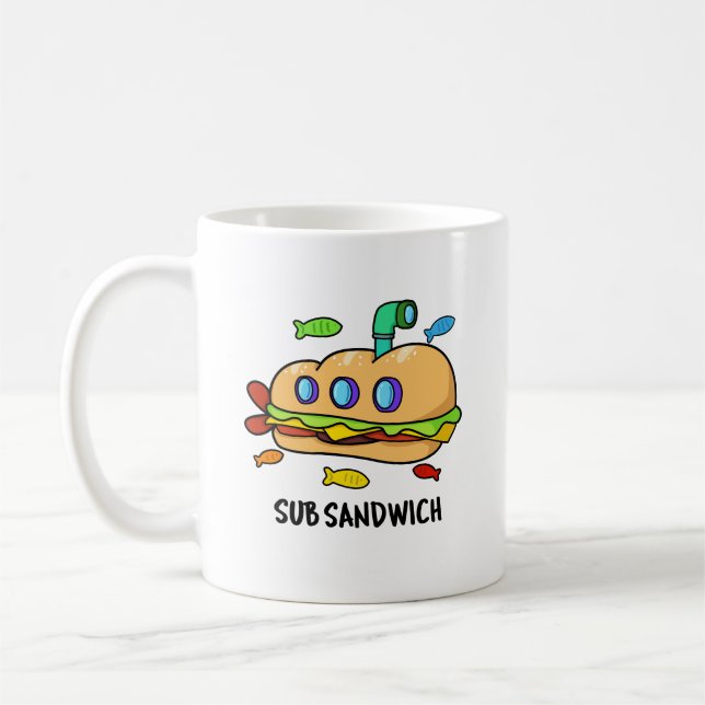 Sub Sandwich Funny Food Pun  Coffee Mug (Left)