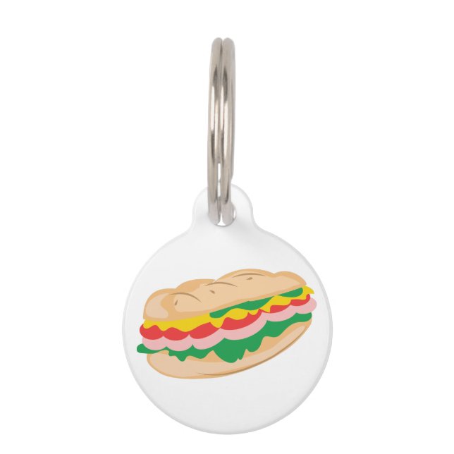 Sub Sandwich Pet Tag (Front)
