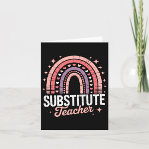 Sub Teacher Week Women Back To School Substitute T Card